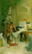 Carl Larsson omarbetat forslag till vaggmalningar i nationalmusei nedre trapphall France oil painting artist